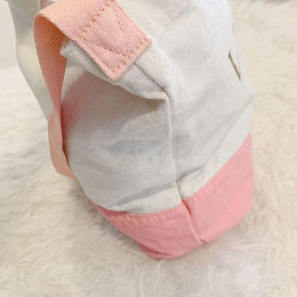 VICTORIAS SECRET Pink Cream Canvas Crossbody Tote - Picture 7 of 12